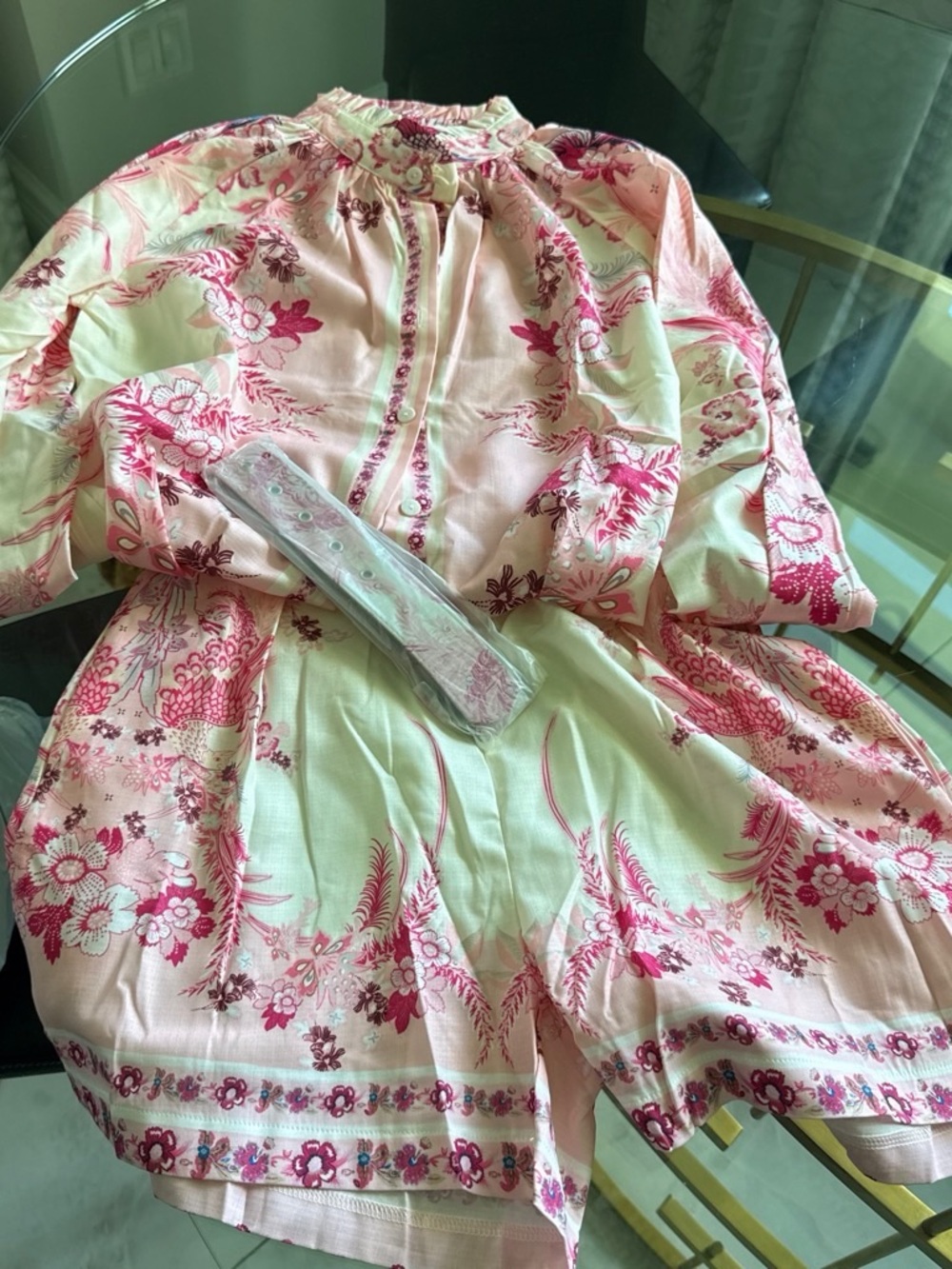 SHEIN Pink Floral Two-Piece outfit